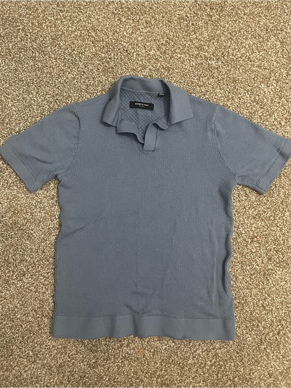 Kenneth Cole Men's Knit Polo in Slate Blue